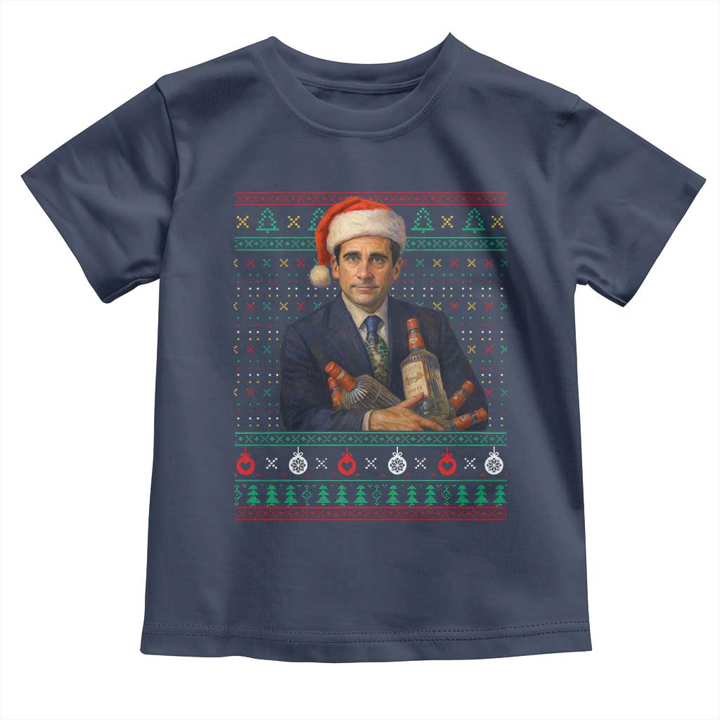 Office Christmas Movie Toddler T Shirt Funny Retro 90s Movie Ugly Xmas TS10 Navy Print Your Wear