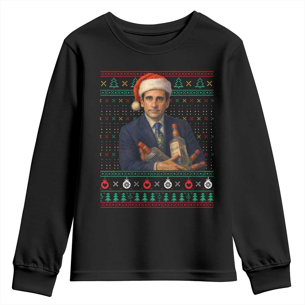 Office Christmas Movie Youth Sweatshirt Funny Retro 90s Movie Ugly Xmas TS10 Black Print Your Wear