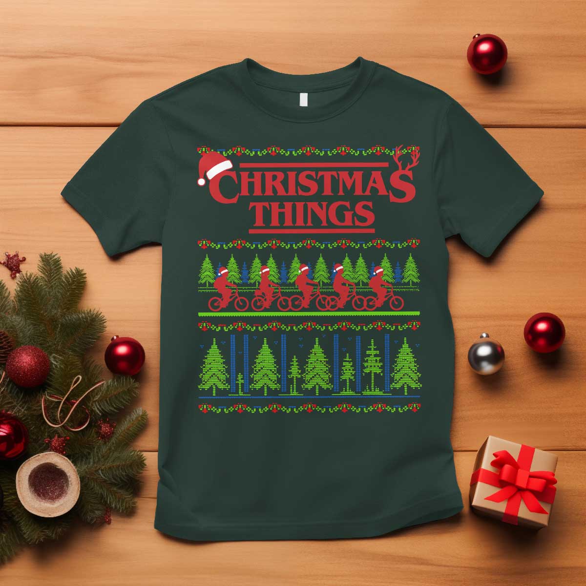 Christmas Things T Shirt Vintage Movie TV Series Retro TS10 Dark Forest Green Print Your Wear