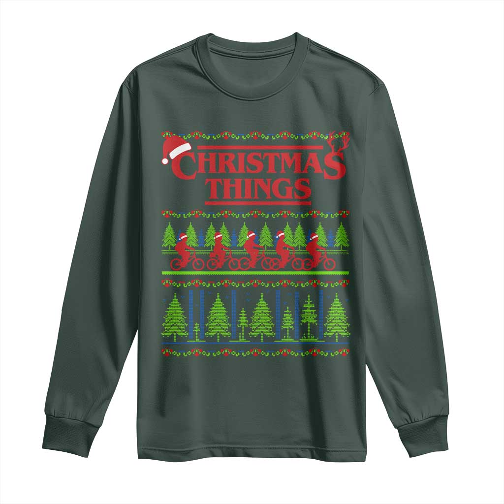 Christmas Things Long Sleeve Shirt Vintage Movie TV Series Retro TS10 Dark Forest Green Print Your Wear