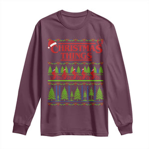 Christmas Things Long Sleeve Shirt Vintage Movie TV Series Retro TS10 Maroon Print Your Wear