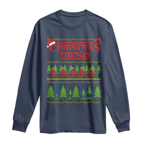 Christmas Things Long Sleeve Shirt Vintage Movie TV Series Retro TS10 Navy Print Your Wear