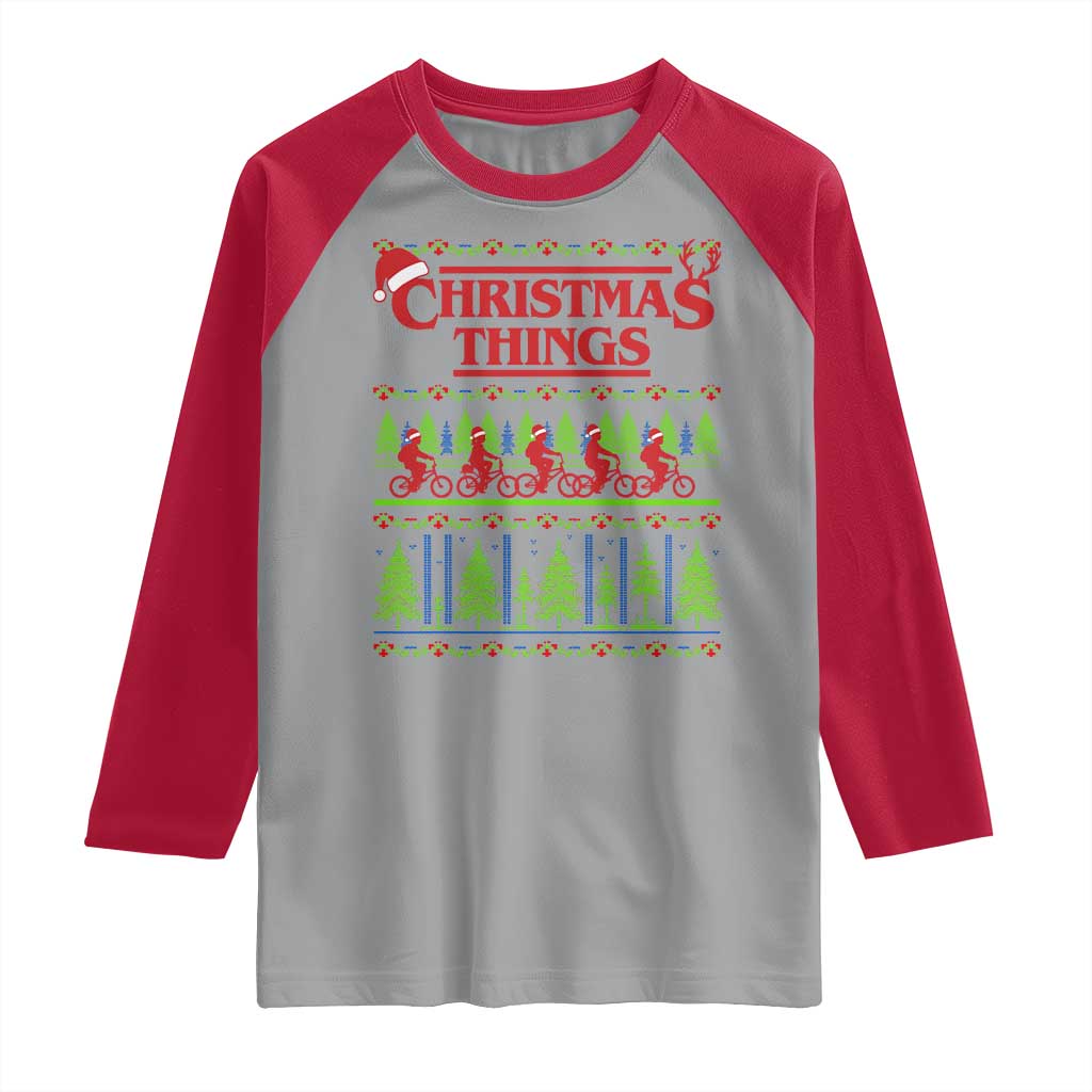 Christmas Things Raglan Shirt Vintage Movie TV Series Retro TS10 Sport Gray Red Print Your Wear