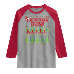 Christmas Things Raglan Shirt Vintage Movie TV Series Retro TS10 Sport Gray Red Print Your Wear