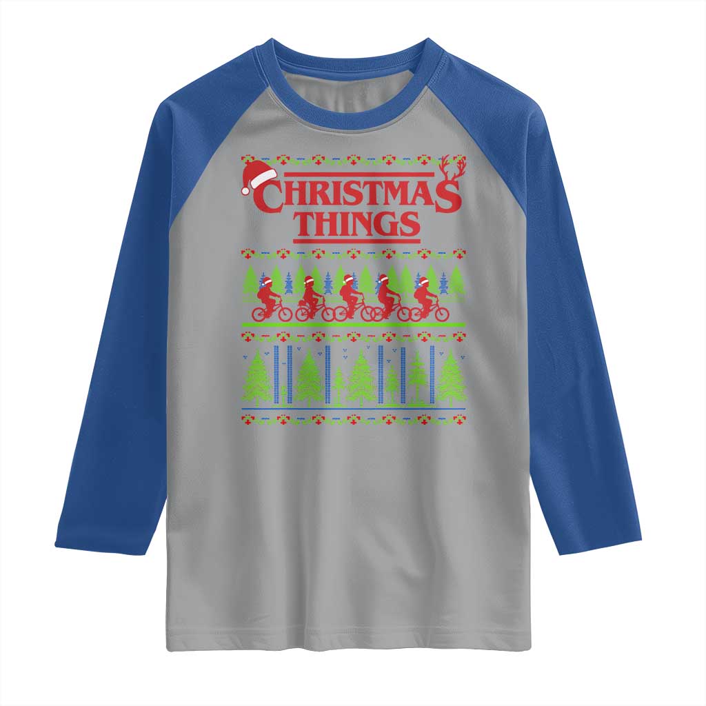 Christmas Things Raglan Shirt Vintage Movie TV Series Retro TS10 Sport Gray Royal Print Your Wear