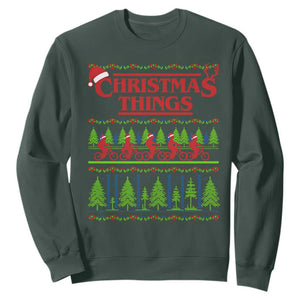 Christmas Things Sweatshirt Vintage Movie TV Series Retro TS10 Dark Forest Green Print Your Wear