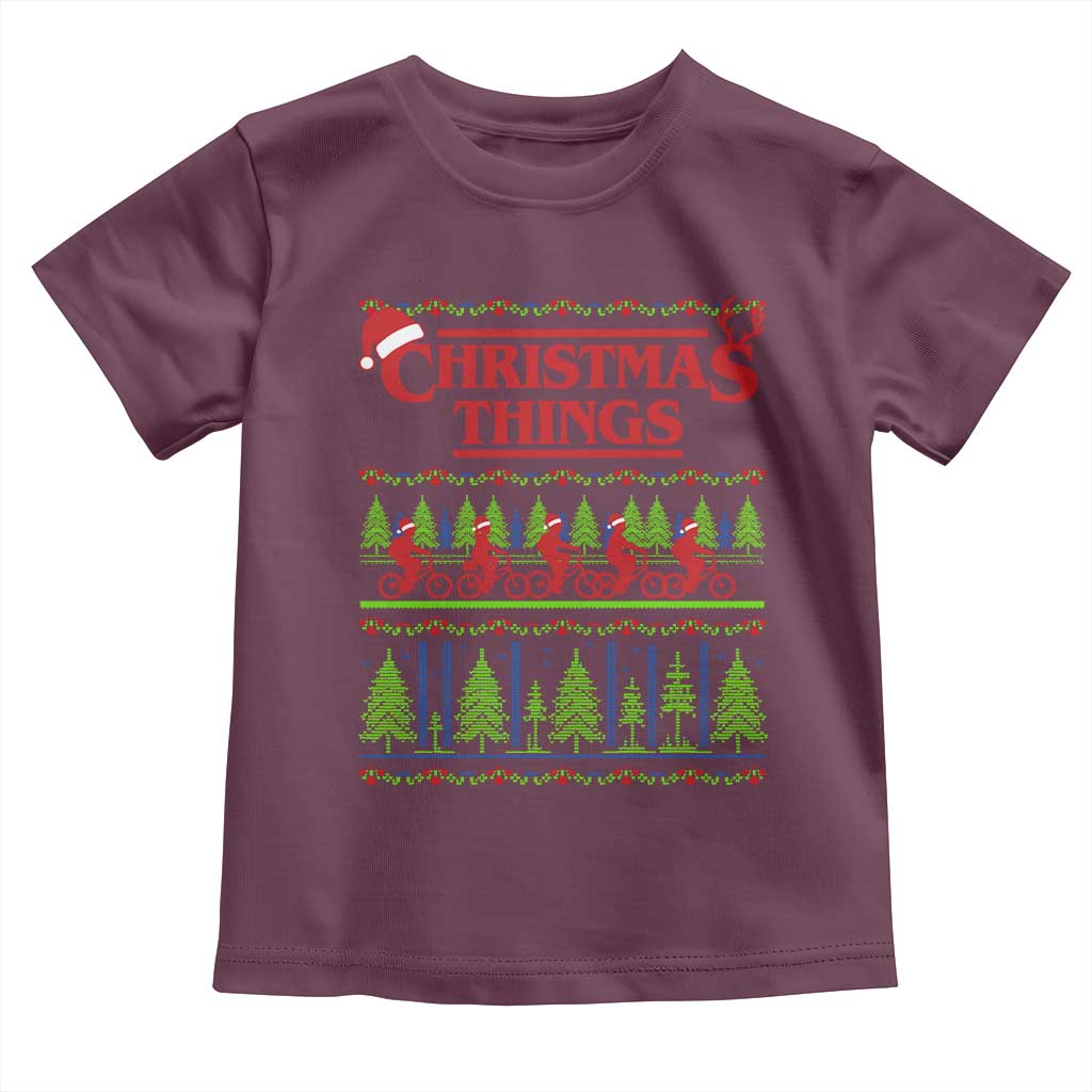 Christmas Things Toddler T Shirt Vintage Movie TV Series Retro TS10 Maroon Print Your Wear
