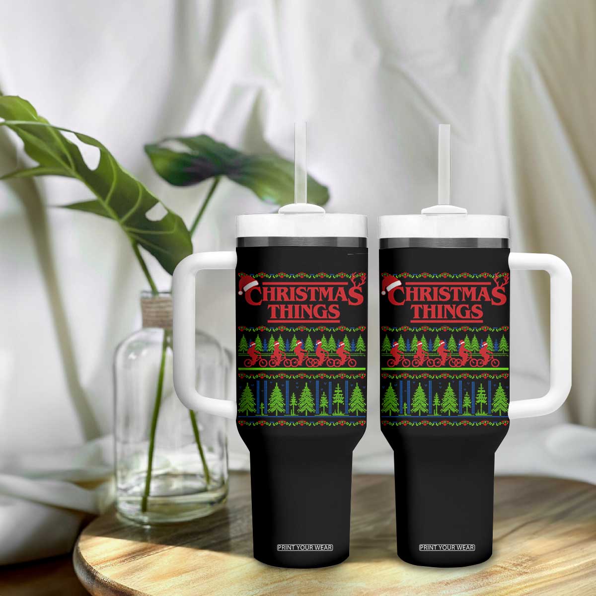 Christmas Things Tumbler With Handle Vintage Movie TV Series Retro TS10 Print Your Wear