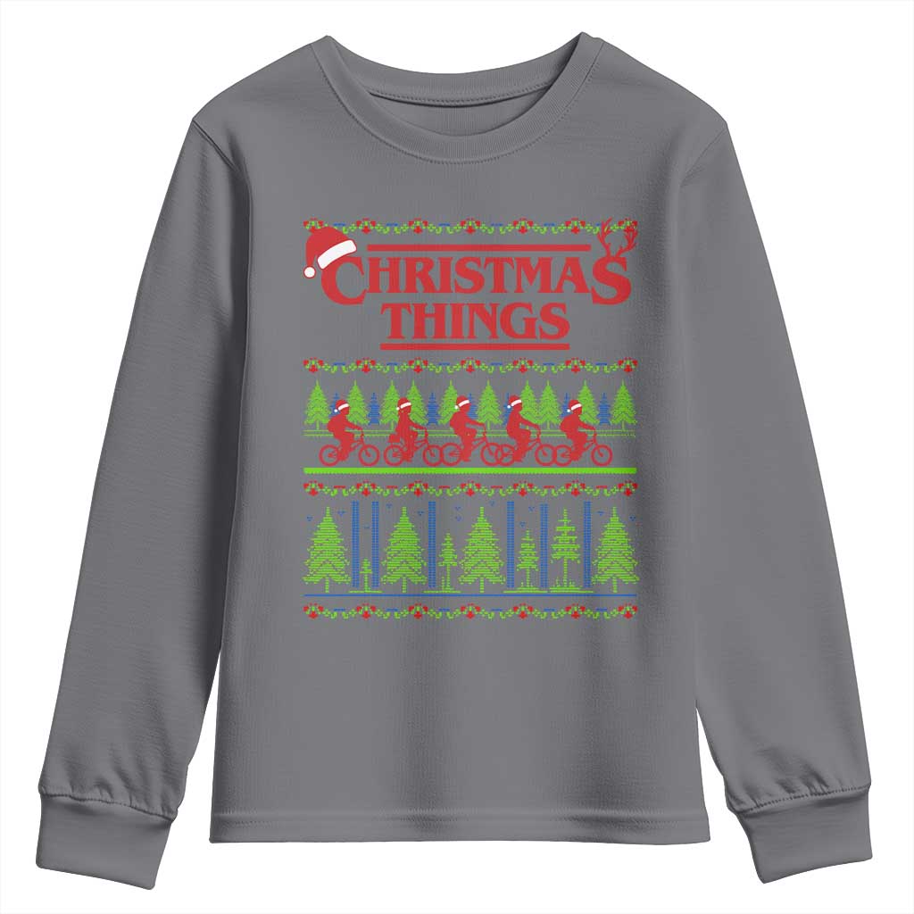 Christmas Things Youth Sweatshirt Vintage Movie TV Series Retro TS10 Charcoal Print Your Wear
