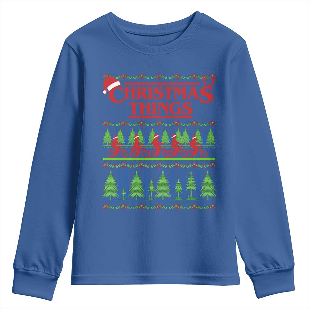 Christmas Things Youth Sweatshirt Vintage Movie TV Series Retro TS10 Royal Blue Print Your Wear