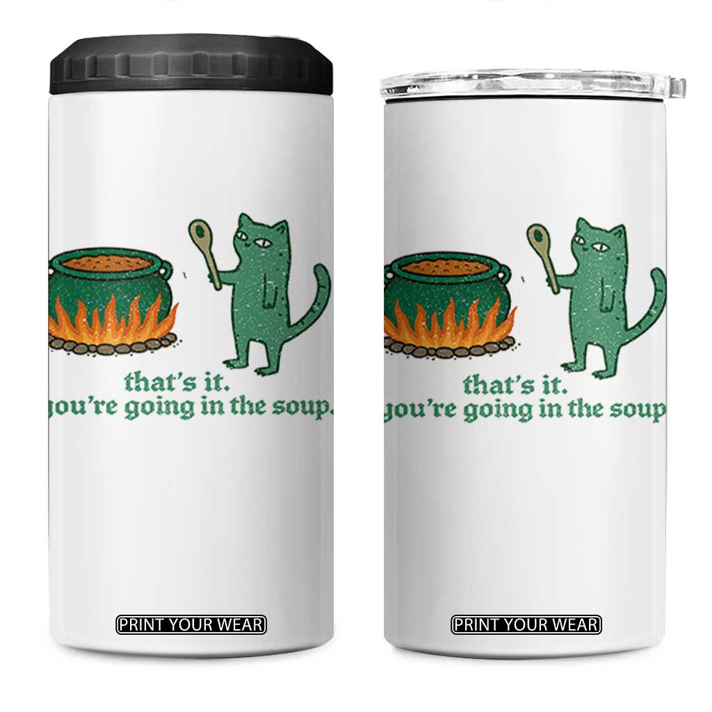 Sarcastic Cat Meme 4 in 1 Can Cooler Tumbler Weirdcore Dark Humor TS10 One Size: 16 oz White Print Your Wear