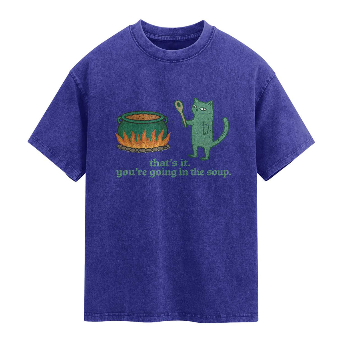 Sarcastic Cat Meme Washed Cotton T-Shirt Weirdcore Dark Humor