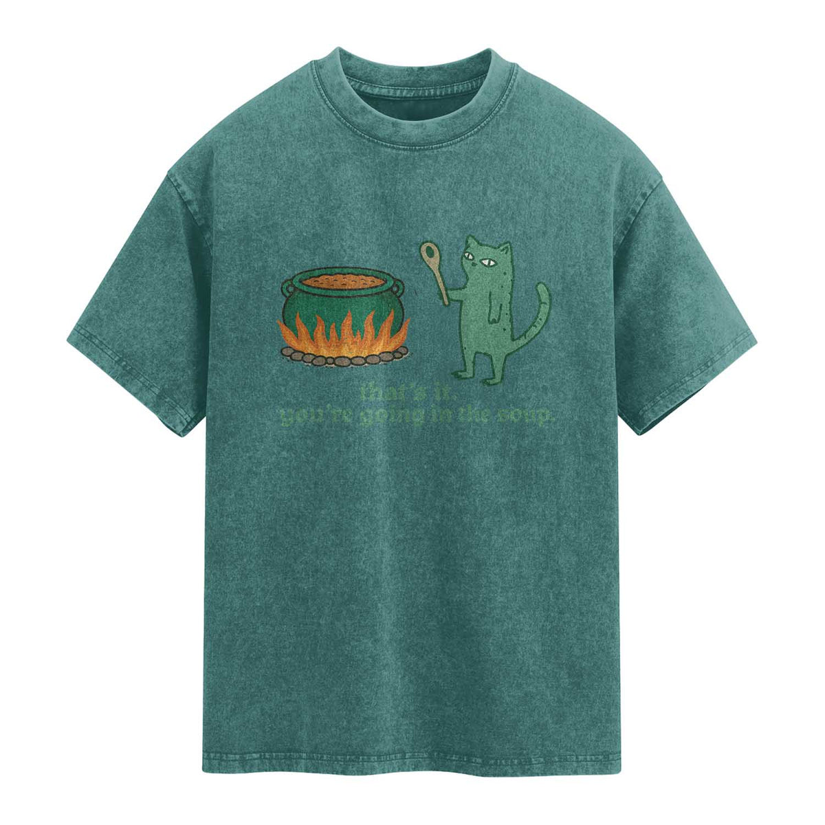 Sarcastic Cat Meme Washed Cotton T-Shirt Weirdcore Dark Humor