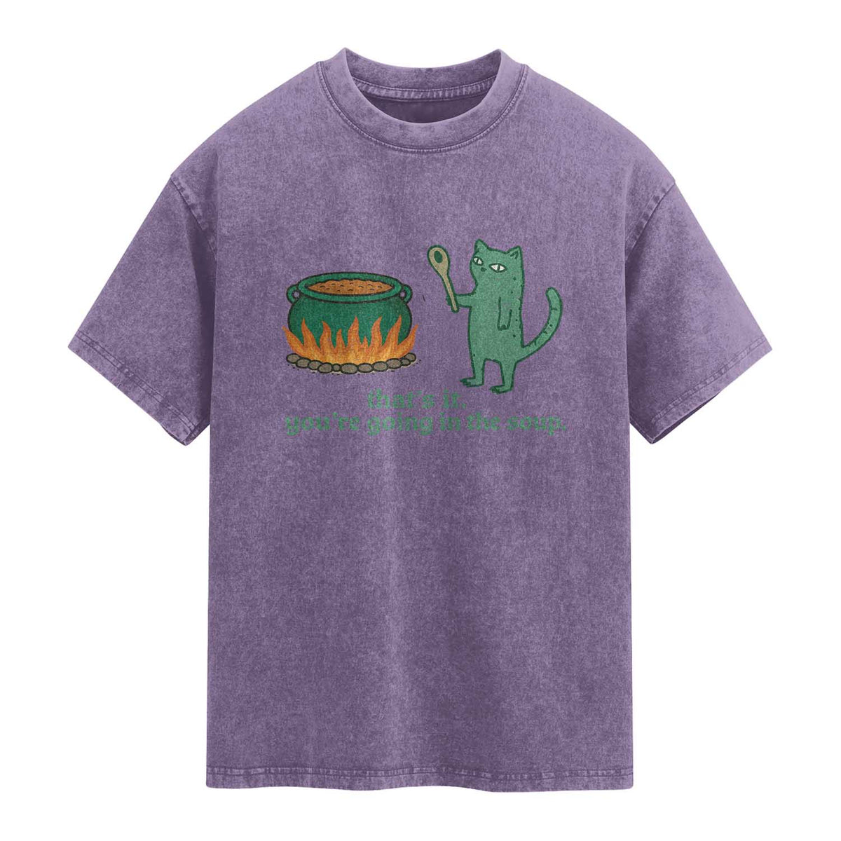Sarcastic Cat Meme Washed Cotton T-Shirt Weirdcore Dark Humor