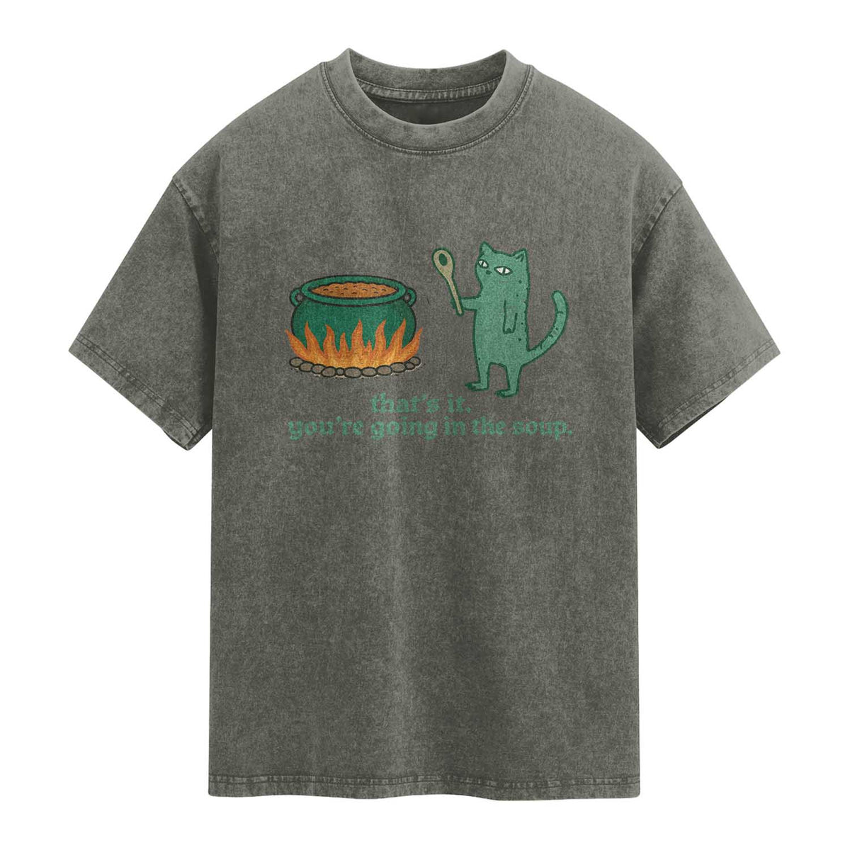 Sarcastic Cat Meme Washed Cotton T-Shirt Weirdcore Dark Humor