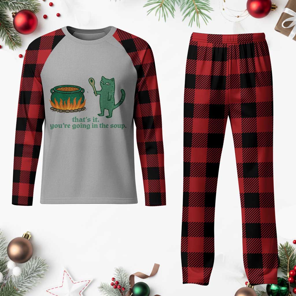 Sarcastic Cat Meme Plaid Pajama Set Weirdcore Dark Humor TS10 Buffalo Plaid Print Your Wear