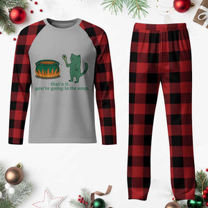 Sarcastic Cat Meme Plaid Pajama Set Weirdcore Dark Humor TS10 Buffalo Plaid Print Your Wear