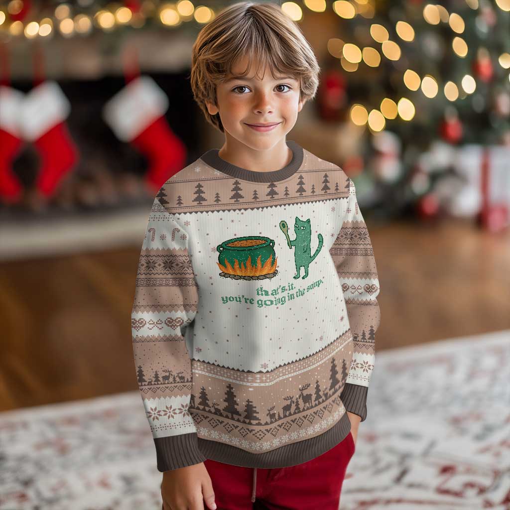 Sarcastic Cat Meme Ugly Christmas Sweater Weirdcore Dark Humor TS10 Mocha Mousse Print Your Wear