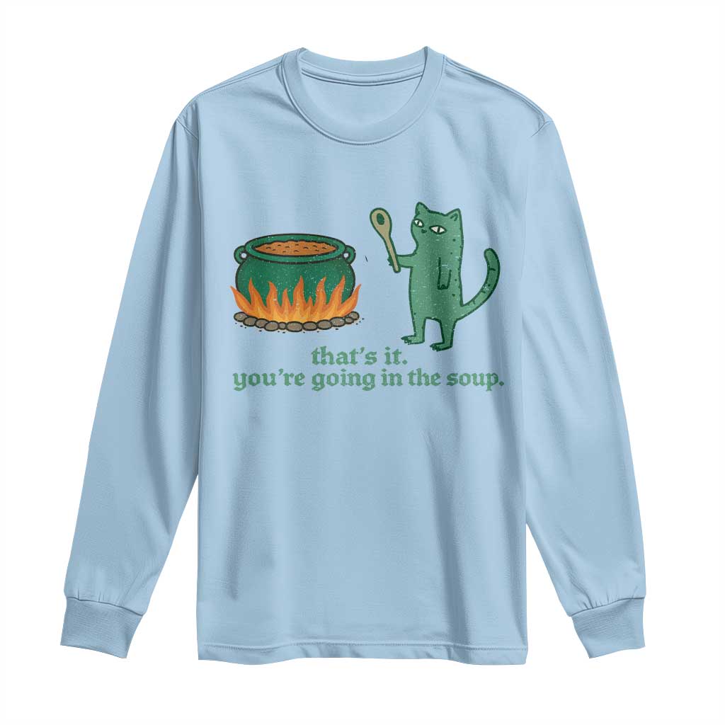 Sarcastic Cat Meme Long Sleeve Shirt Weirdcore Dark Humor TS10 Light Blue Print Your Wear
