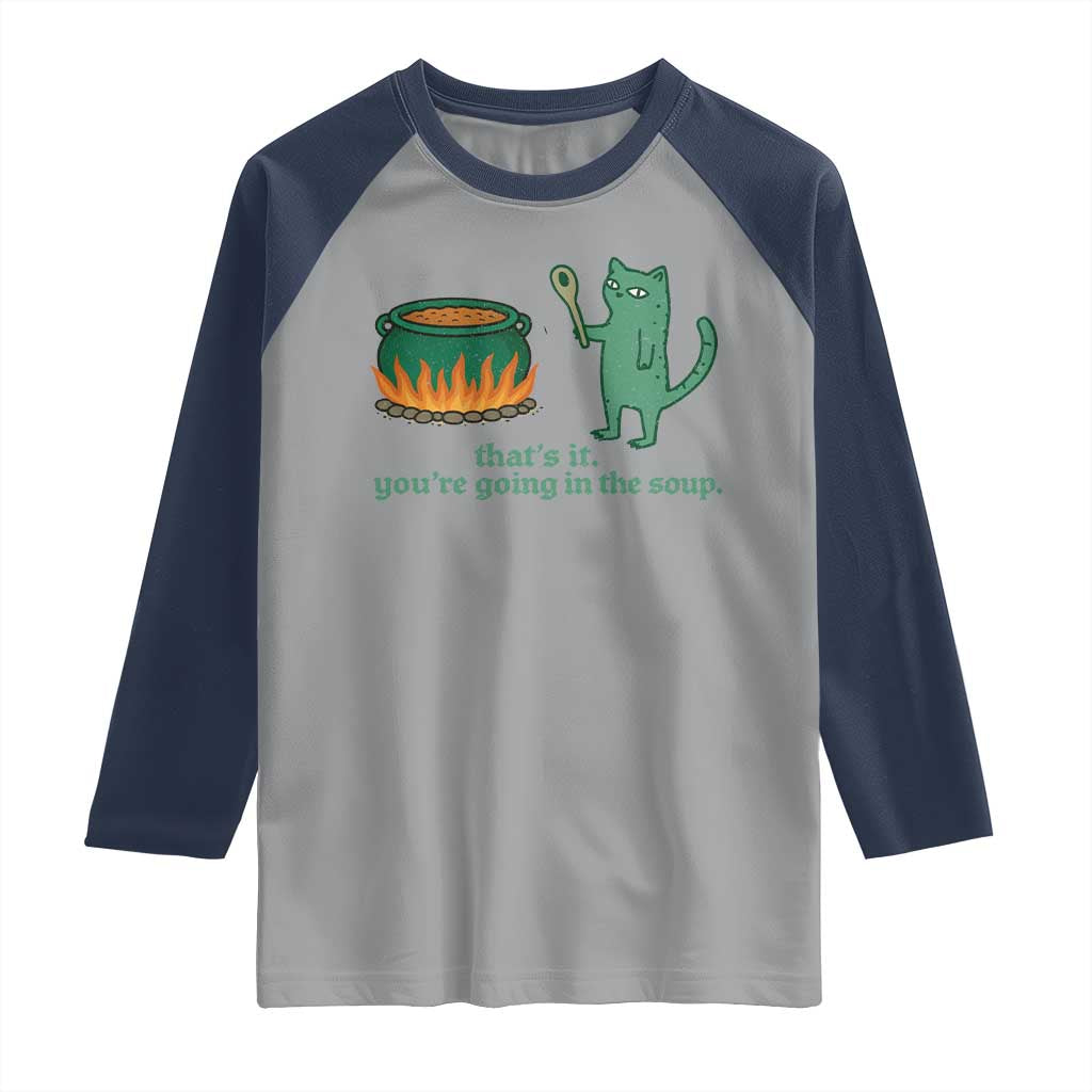 Sarcastic Cat Meme Raglan Shirt Weirdcore Dark Humor TS10 Sport Gray Navy Print Your Wear