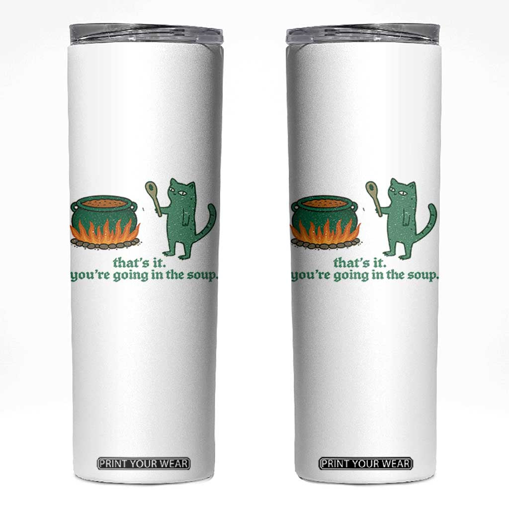 Sarcastic Cat Meme Skinny Tumbler Weirdcore Dark Humor TS10 White Print Your Wear