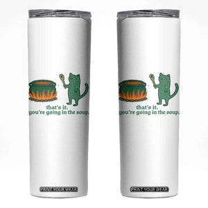 Sarcastic Cat Meme Skinny Tumbler Weirdcore Dark Humor TS10 White Print Your Wear