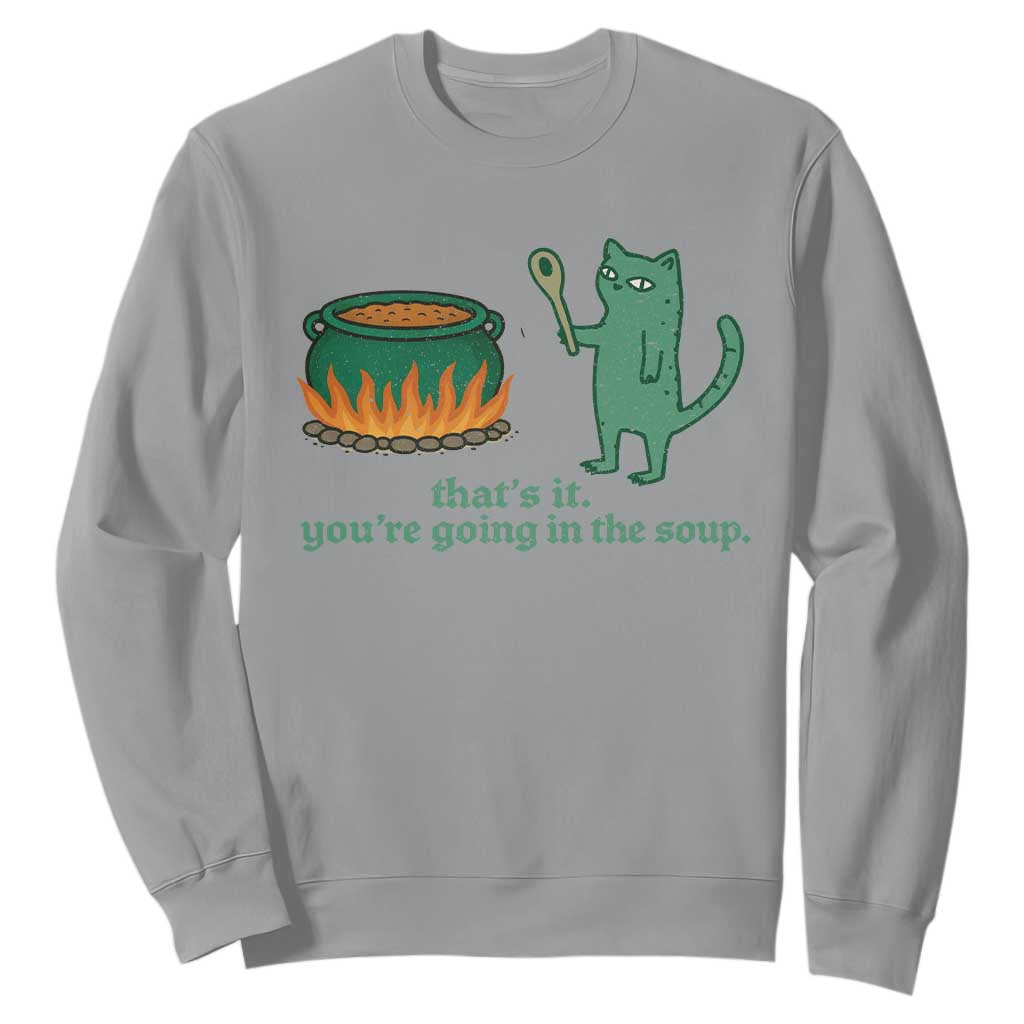 Sarcastic Cat Meme Sweatshirt Weirdcore Dark Humor TS10 Sport Gray Print Your Wear