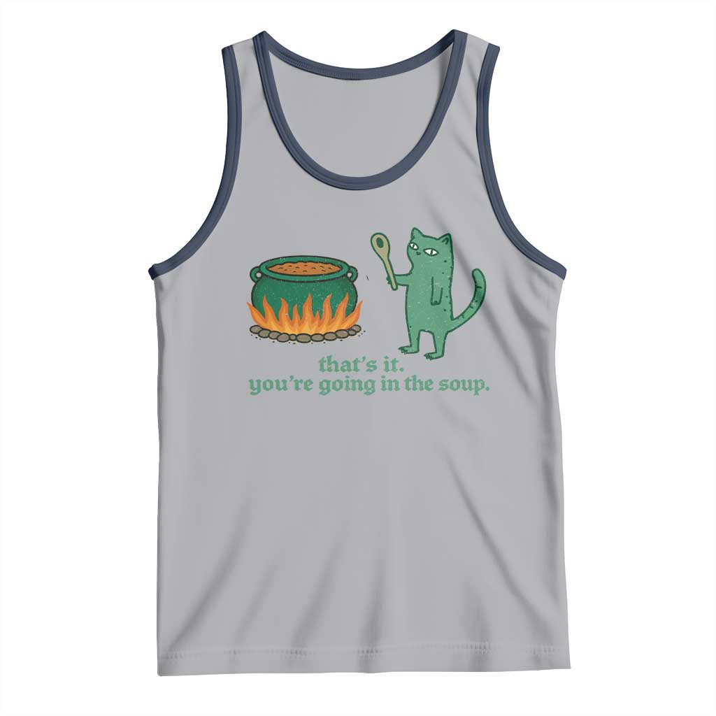 Sarcastic Cat Meme Tank Top Weirdcore Dark Humor TS10 Athletic Heather Navy Print Your Wear