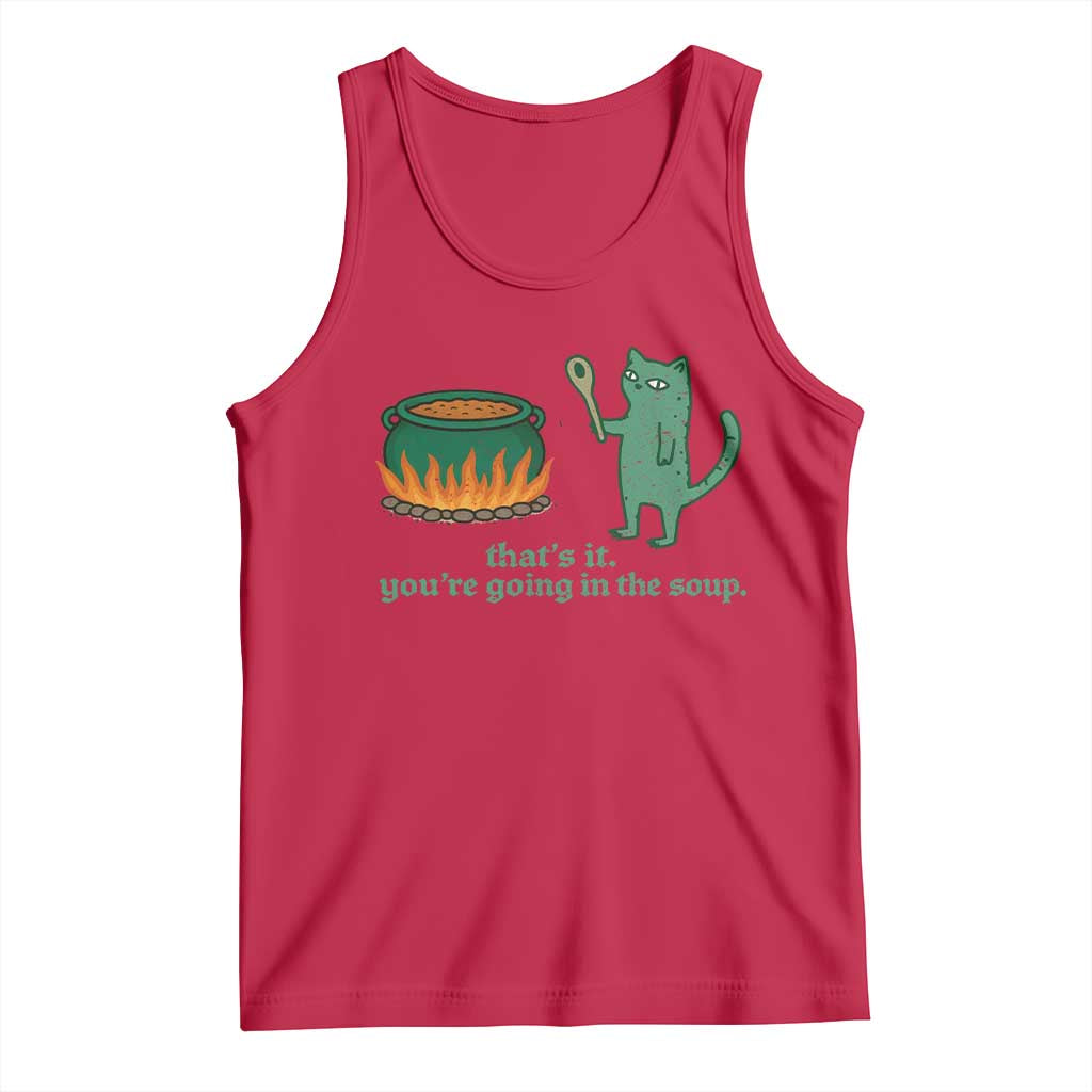 Sarcastic Cat Meme Tank Top Weirdcore Dark Humor TS10 Red Print Your Wear