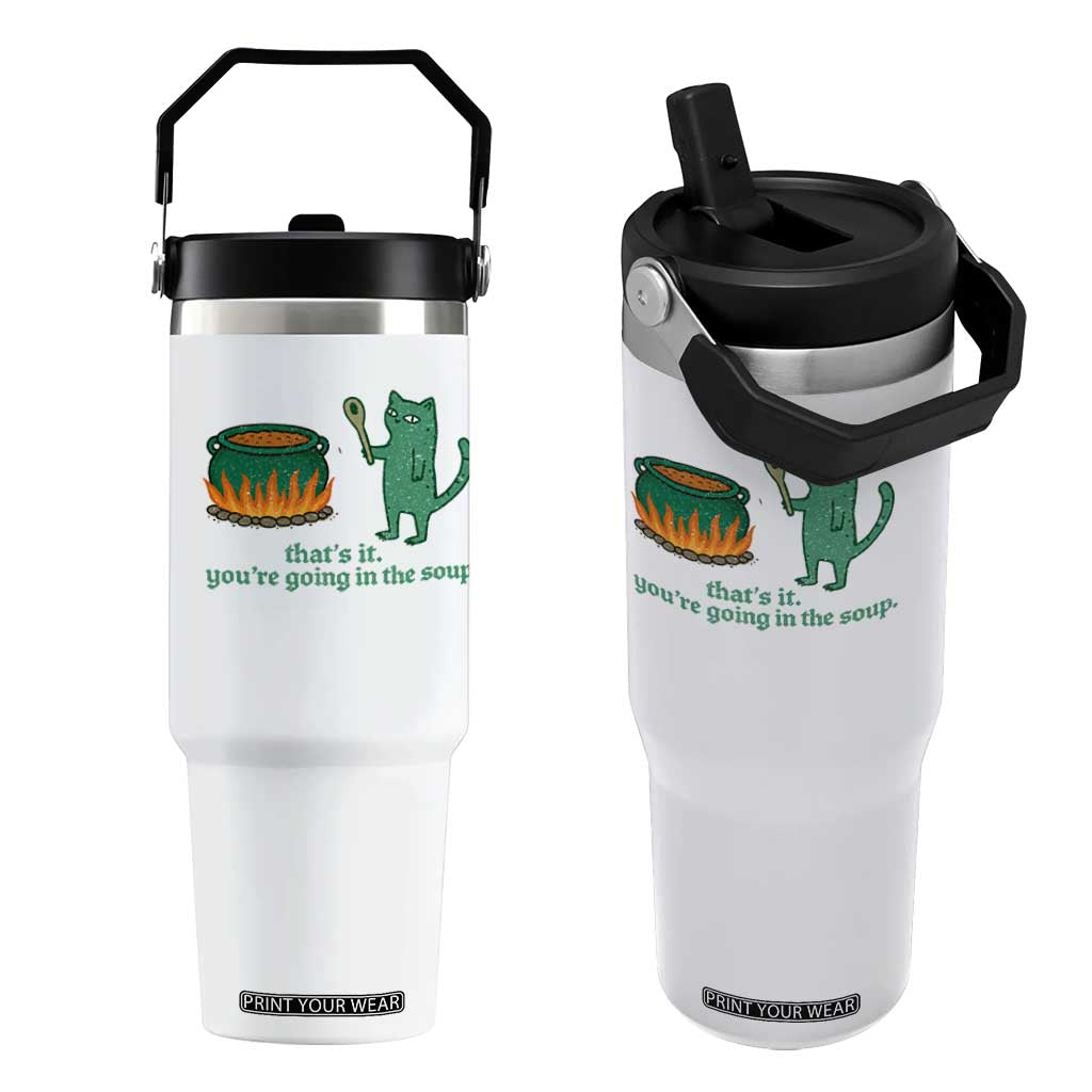 Sarcastic Cat Meme Flip Straw Tumbler Weirdcore Dark Humor TS10 One Size: 30 oz White Print Your Wear