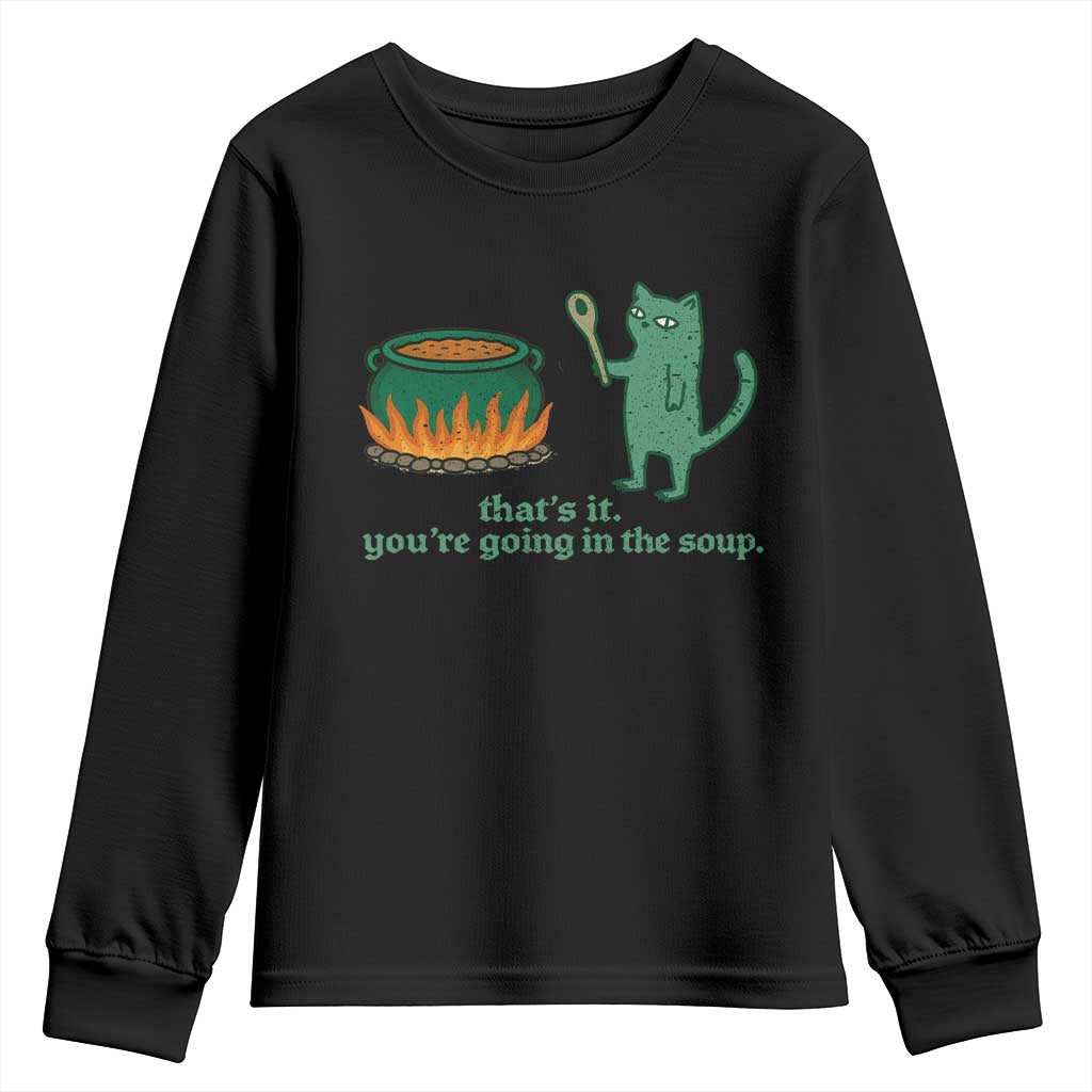 Sarcastic Cat Meme Youth Sweatshirt Weirdcore Dark Humor TS10 Black Print Your Wear