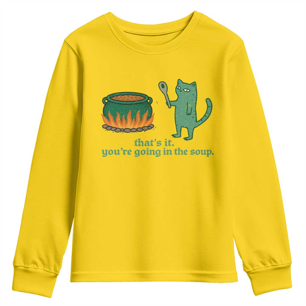 Sarcastic Cat Meme Youth Sweatshirt Weirdcore Dark Humor TS10 Daisy Print Your Wear