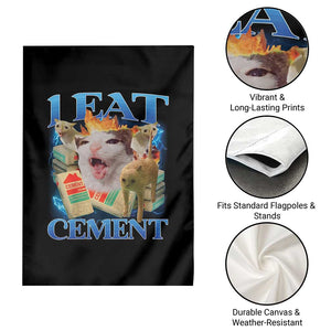 I Eat Cement Cursed Cat Garden Flag Funny Cat Meme Ironic TS10 Print Your Wear
