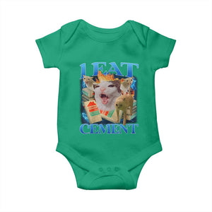 I Eat Cement Cursed Cat Baby Onesie Funny Cat Meme Ironic TS10 Irish Green Print Your Wear