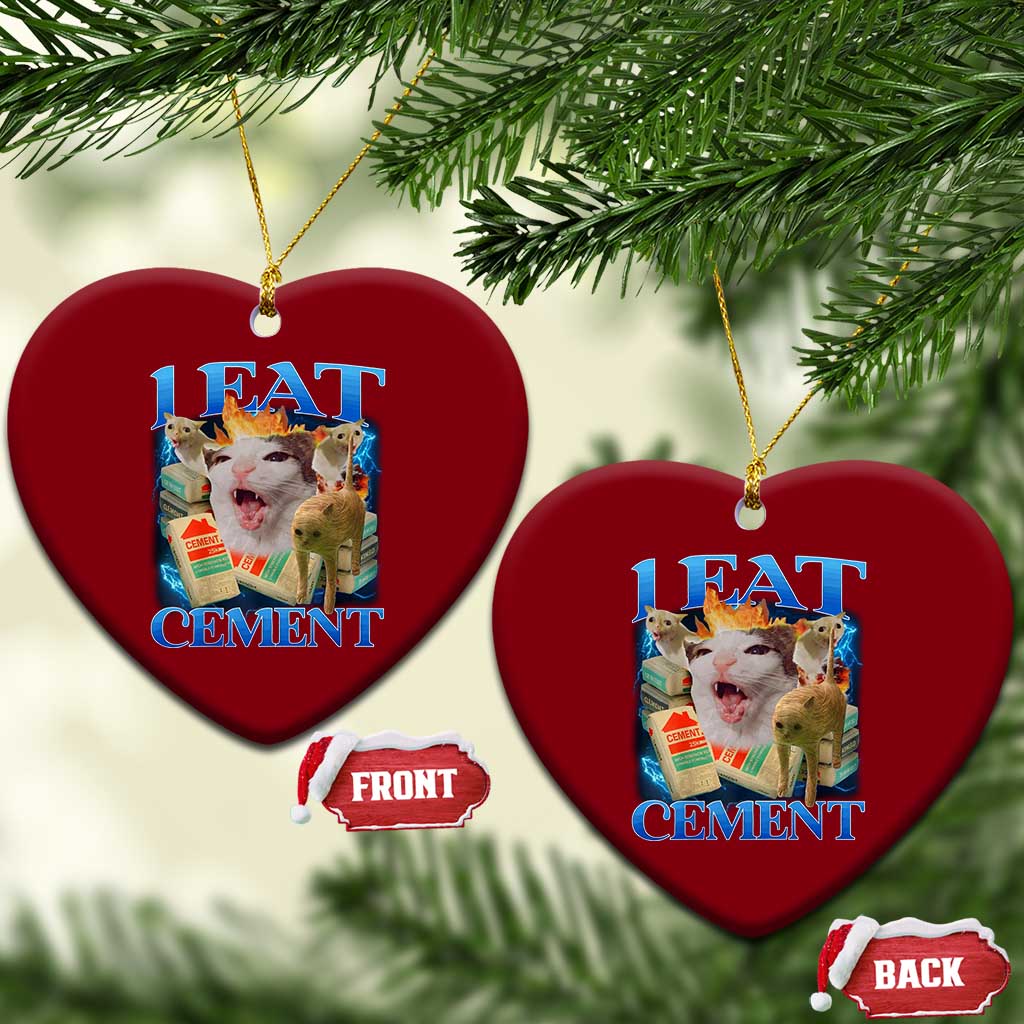 I Eat Cement Cursed Cat Ceramic Ornament Funny Cat Meme Ironic TS10 Print Your Wear