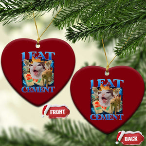 I Eat Cement Cursed Cat Ceramic Ornament Funny Cat Meme Ironic TS10 Print Your Wear