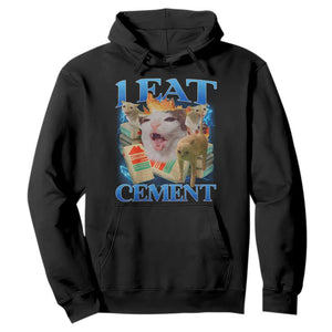 I Eat Cement Cursed Cat Hoodie Funny Cat Meme Ironic TS10 Black Print Your Wear