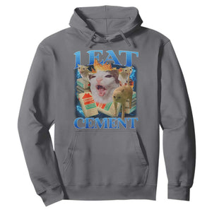 I Eat Cement Cursed Cat Hoodie Funny Cat Meme Ironic TS10 Charcoal Print Your Wear