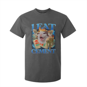 I Eat Cement Cursed Cat T Shirt For Kid Funny Cat Meme Ironic TS10 Dark Heather Print Your Wear