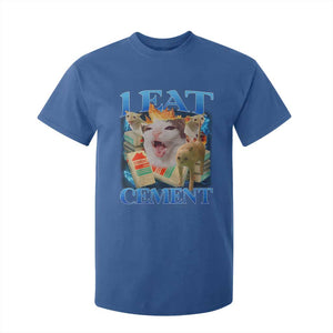 I Eat Cement Cursed Cat T Shirt For Kid Funny Cat Meme Ironic TS10 Royal Blue Print Your Wear