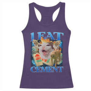 I Eat Cement Cursed Cat Racerback Tank Top Funny Cat Meme Ironic TS10 Purple Print Your Wear