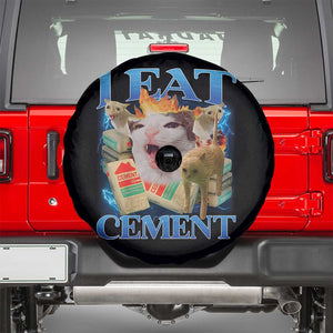 I Eat Cement Cursed Cat Spare Tire Cover Funny Cat Meme Ironic TS10 Black Print Your Wear
