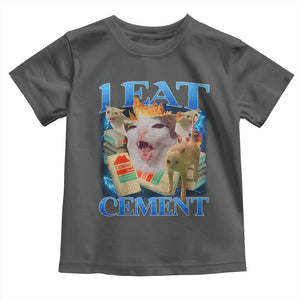 I Eat Cement Cursed Cat Toddler T Shirt Funny Cat Meme Ironic TS10 Dark Heather Print Your Wear