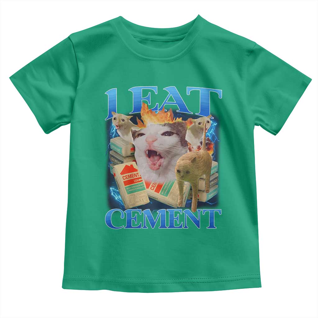 I Eat Cement Cursed Cat Toddler T Shirt Funny Cat Meme Ironic TS10 Irish Green Print Your Wear