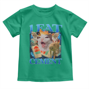 I Eat Cement Cursed Cat Toddler T Shirt Funny Cat Meme Ironic TS10 Irish Green Print Your Wear