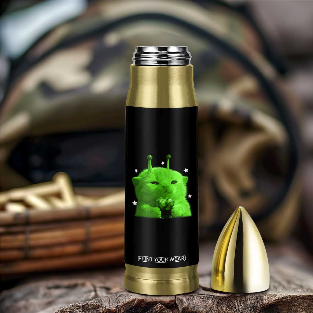 Funny Alien Cat Meme Bullet Tumbler Funny Kitten 90s Retro Vintage Graphic Weird Cats Y2k TS10 Print Your Wear