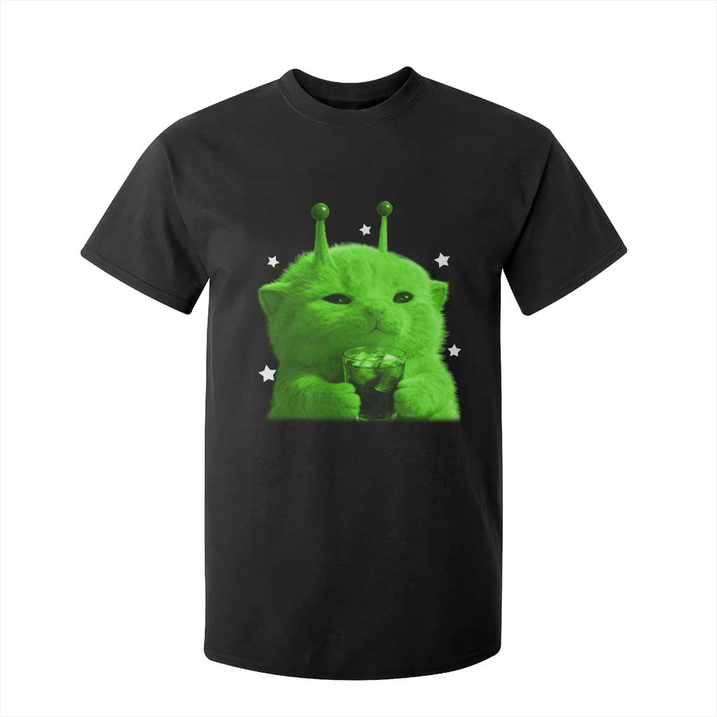 Funny Alien Cat Meme T Shirt For Kid Funny Kitten 90s Retro Vintage Graphic Weird Cats Y2k TS10 Black Print Your Wear