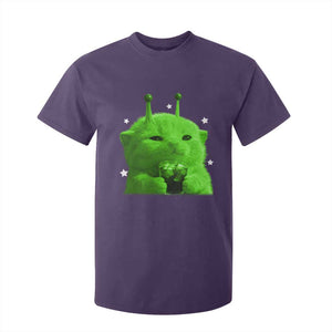 Funny Alien Cat Meme T Shirt For Kid Funny Kitten 90s Retro Vintage Graphic Weird Cats Y2k TS10 Purple Print Your Wear