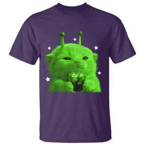 Funny Alien Cat Meme T Shirt Funny Kitten 90s Retro Vintage Graphic Weird Cats Y2k TS10 Purple Print Your Wear
