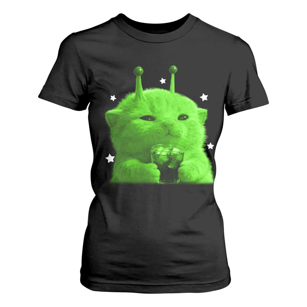 Funny Alien Cat Meme T Shirt For Women Funny Kitten 90s Retro Vintage Graphic Weird Cats Y2k TS10 Black Print Your Wear